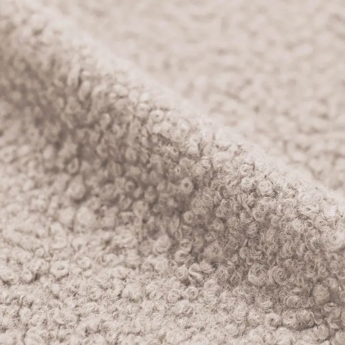 Boucle Stof Krøllet Lys Beige - (Boucle Stof (Metervare))