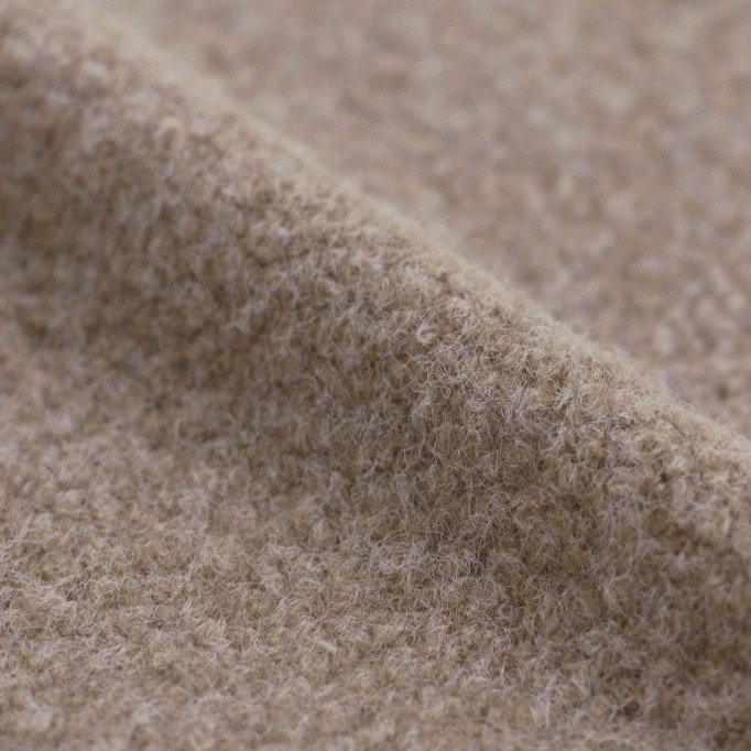 Boucle Stof Gekruld Gemeleerd Beige - (Boucle Stoffen)