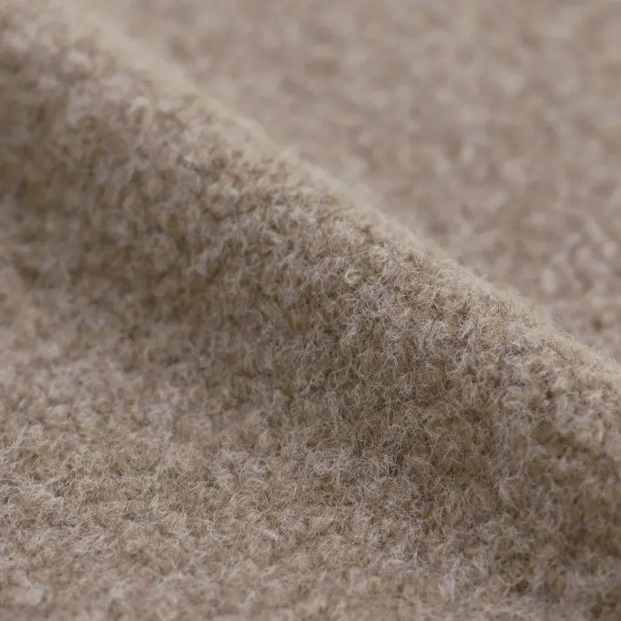 Boucle Fabric Curly Melange Beige - (Boucle Fabric)