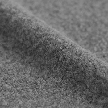 Boucle Stoff Locken Grau Meliert