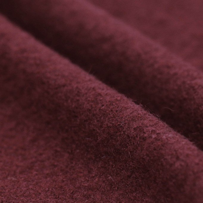 Tissu Lainage Foulé Bordeaux - (Tissu Laine Bouillie)