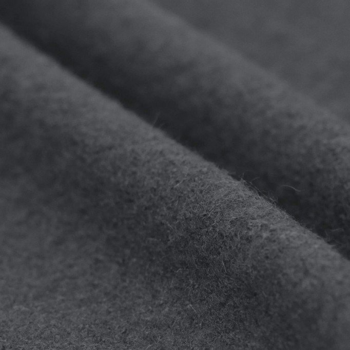Tissu Lainage Foulé Gris Foncé - (Tissu Laine Bouillie)