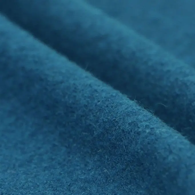 Tissu Lainage Foulé Essence Bleu - (Tissu Laine Bouillie)