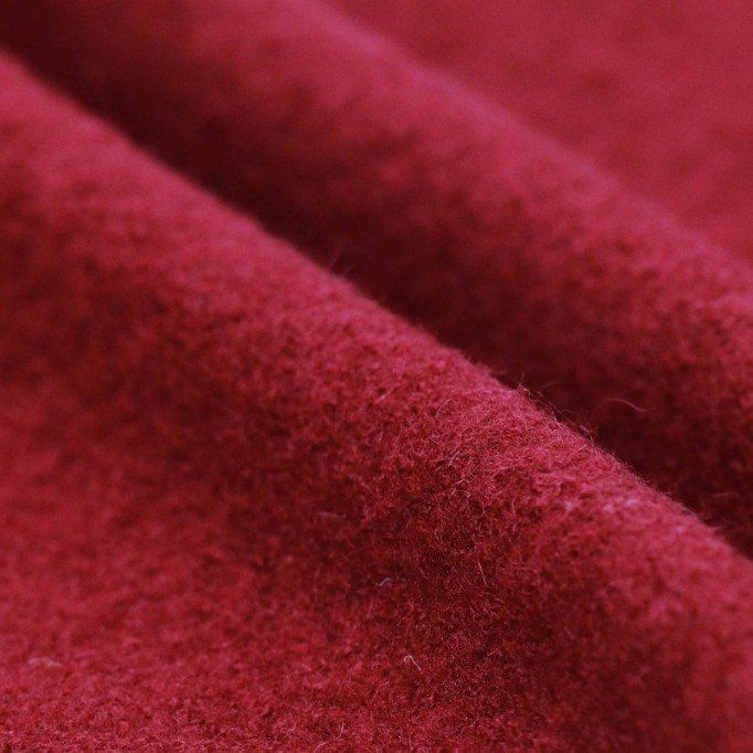 Tissu Lainage Foulé Rouge - (Tissu Laine Bouillie)
