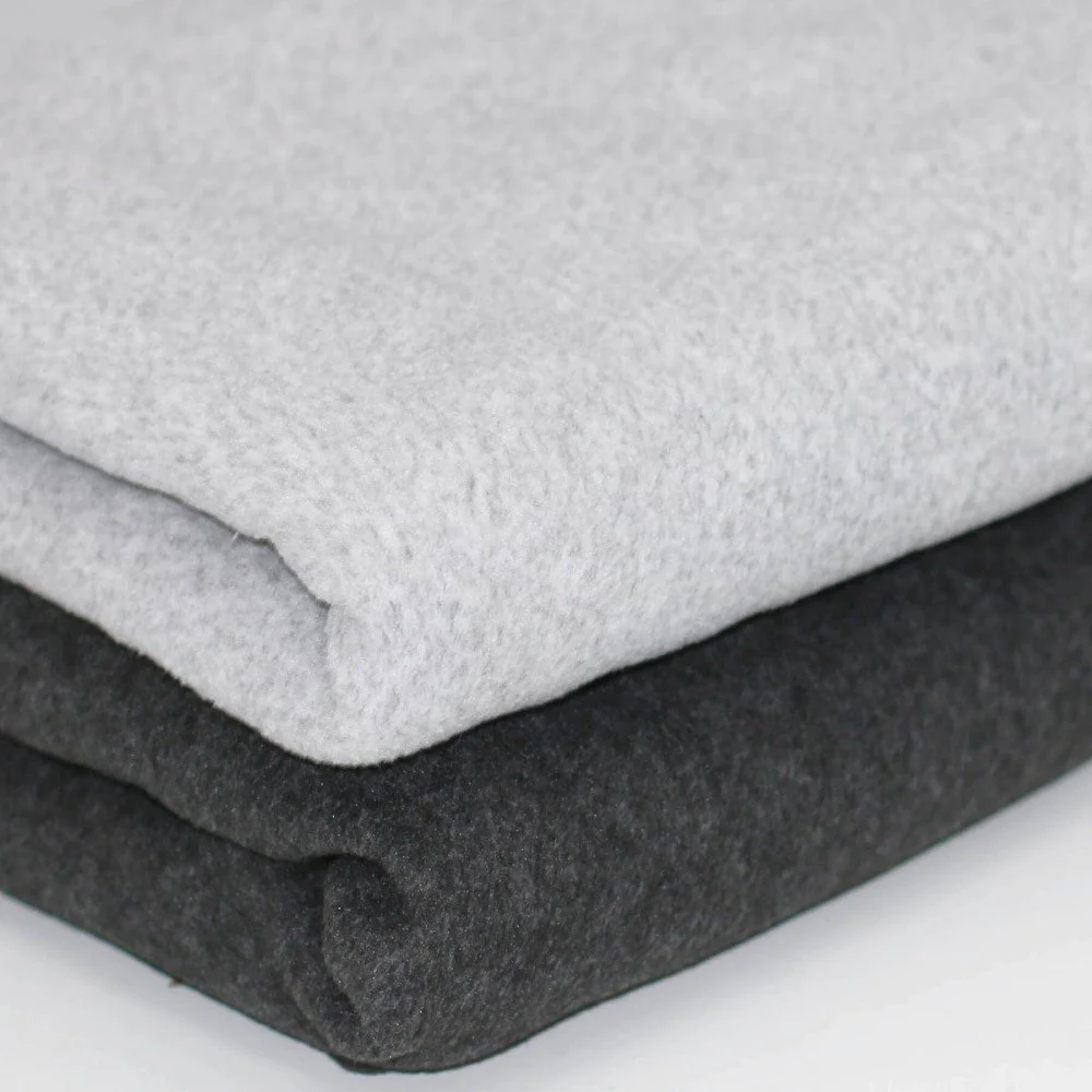 Tessuto Pile Grigio Chiaro Melange - (Tessuto Pile)
