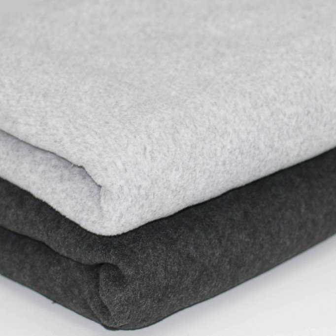 Polar Fleece Stof Lysegrå Melange - (Polar Fleece)