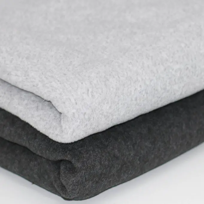 Polar Fleece Stoff Melange Dunkelgrau - (Polar Fleece Stoffe)