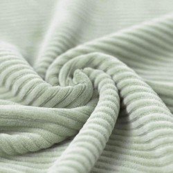 Brede Ribfluweel Jersey Stof Dusty Groen