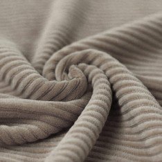 Big Knitted Corduroy Jersey Fabric Taupe