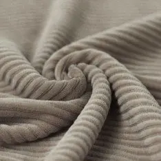 Brede Ribfluweel Jersey Stof Taupe
