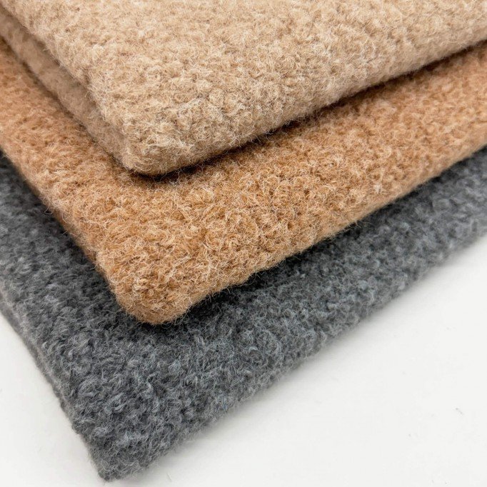Tissu Lainages Bouclé Chameau Mêlée  - (Tissu Bouclé)