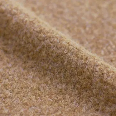 Spilśniona Dzianina Bouclé Wielbłądzi Melanż Tkanina Bouclé