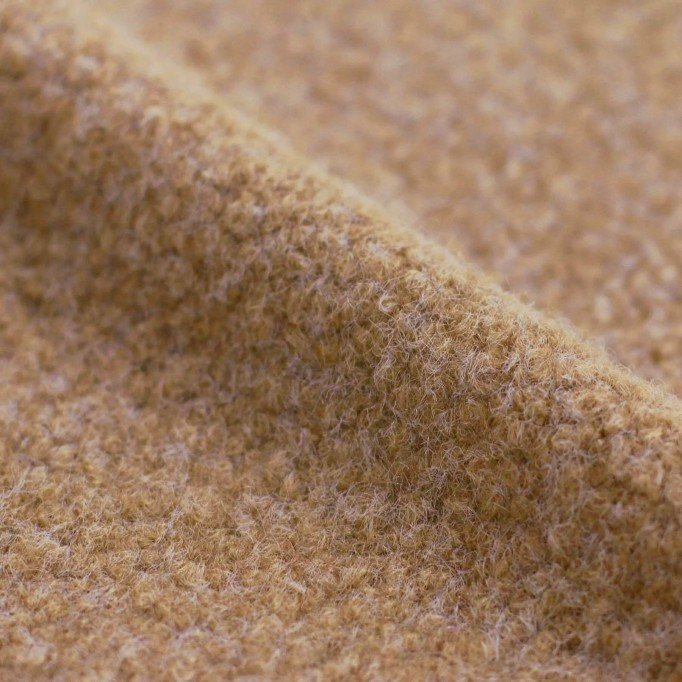 Tissu Lainages Bouclé Chameau Mêlée  - (Tissu Bouclé)