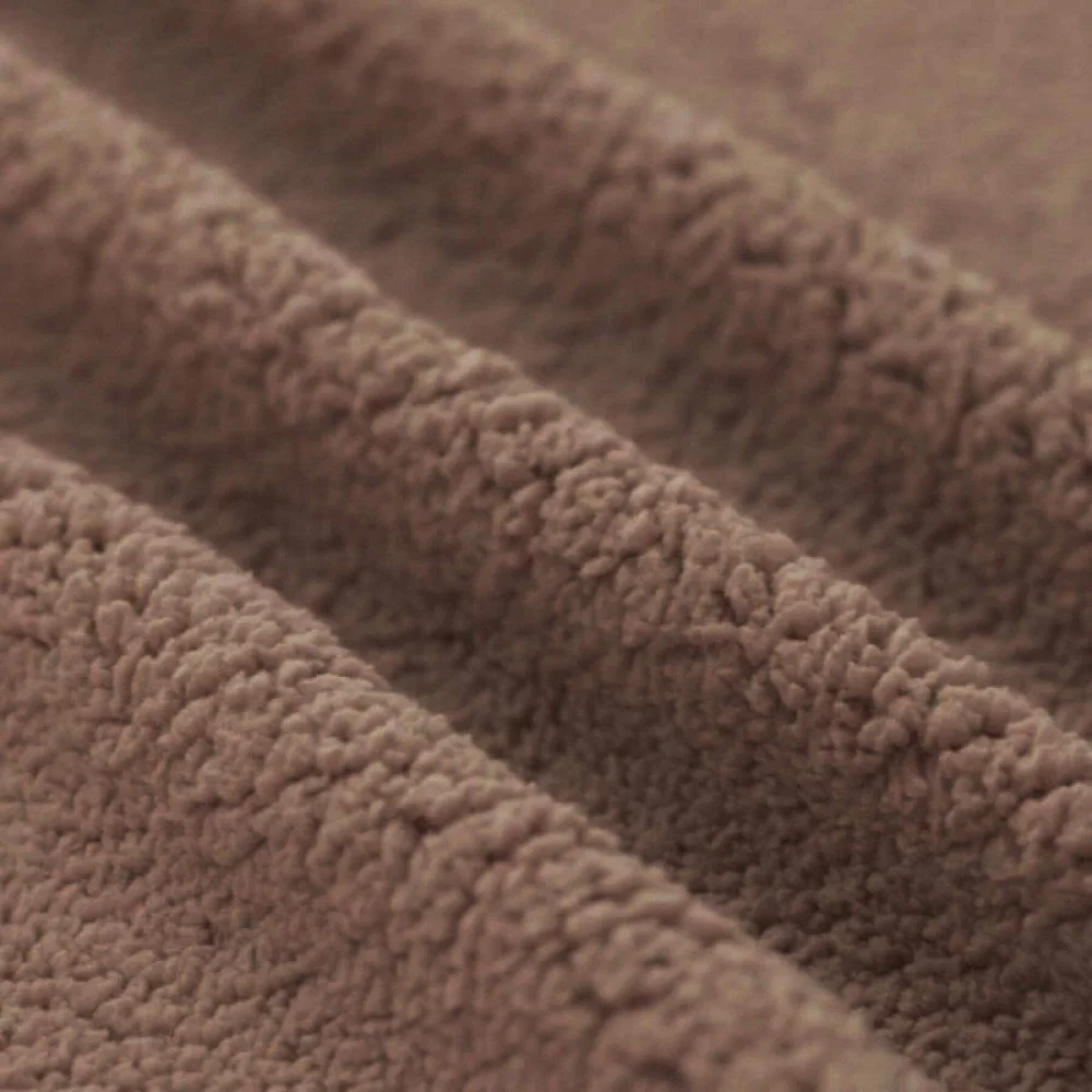 Curly Teddy Fabric Dusty Brown