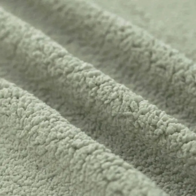 Tissu Fourrure Mouton Vert Poussiéreux - (Tissu Fourrure Mouton)