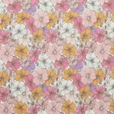 Jersey Cotton Fabric Digital Print - Floral Blossom Lilac