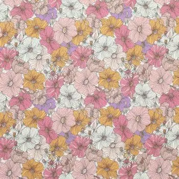 Dzianina Bawełniana Druk Cyfrowy - Kwiaty Kwitnąć Liliowy Dzianina Bawełniana Druk Cyfrowy - Kwiaty Kwitnąć Liliowy