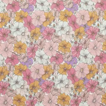 Jersey Coton Impression Numérique - Fleur Florale Lilas  - (Jersey Coton Impression Numérique)