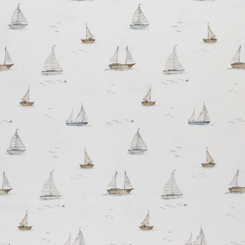 Cotton Poplin Digital Print - Sailboats