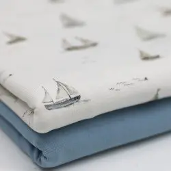 Jersey Di Cotone Stampa Digitale - Barche a Vela Jersey Di Cotone Stampa Digitale - Barche a Vela