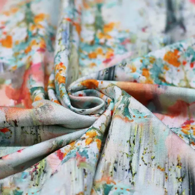 Dzianina Bambusowy Jersey Druk Cyfrowy - Malowanie drzew | Rijs Textiles Dzianina Bambusowy Jersey Druk Cyfrowy - Malowanie drzew Tkaniny Dzianiny Wzorzyste