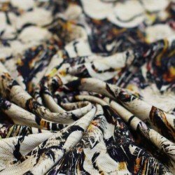 Dzianina Bambusowy Jersey Druk Cyfrowy - Kwiat Sepii