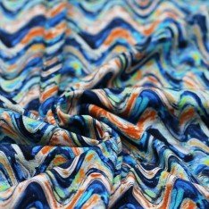 Digitale Print Bamboe Jersey - Geometrie Golven