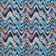 Digitale Print Bamboe Jersey - Geometrie Golven