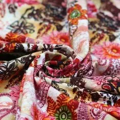Dzianina Bambusowy Jersey Druk Cyfrowy - Kwiaty I Paisley