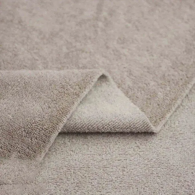 Bamboe Velvet Badstof Donker Beige - (Badstof Katoen )