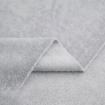 Bamboe Velvet Badstof Zilver Grijs Bamboe Velvet Badstof Zilver Grijs