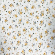 Rippstrick Jersey Stoff - Blumenstrauß Orange Blau