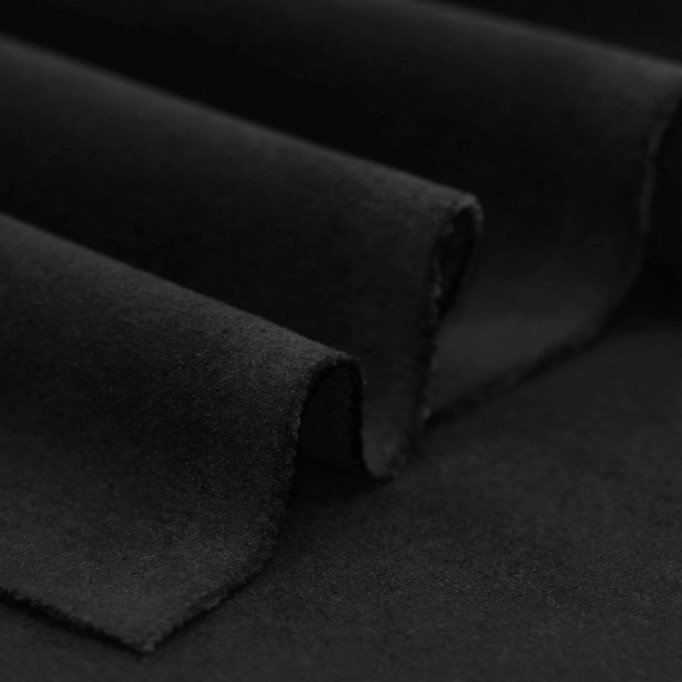 Stretch Coat Fabric (Flannel Brush) Black - (Fashion Fabrics)