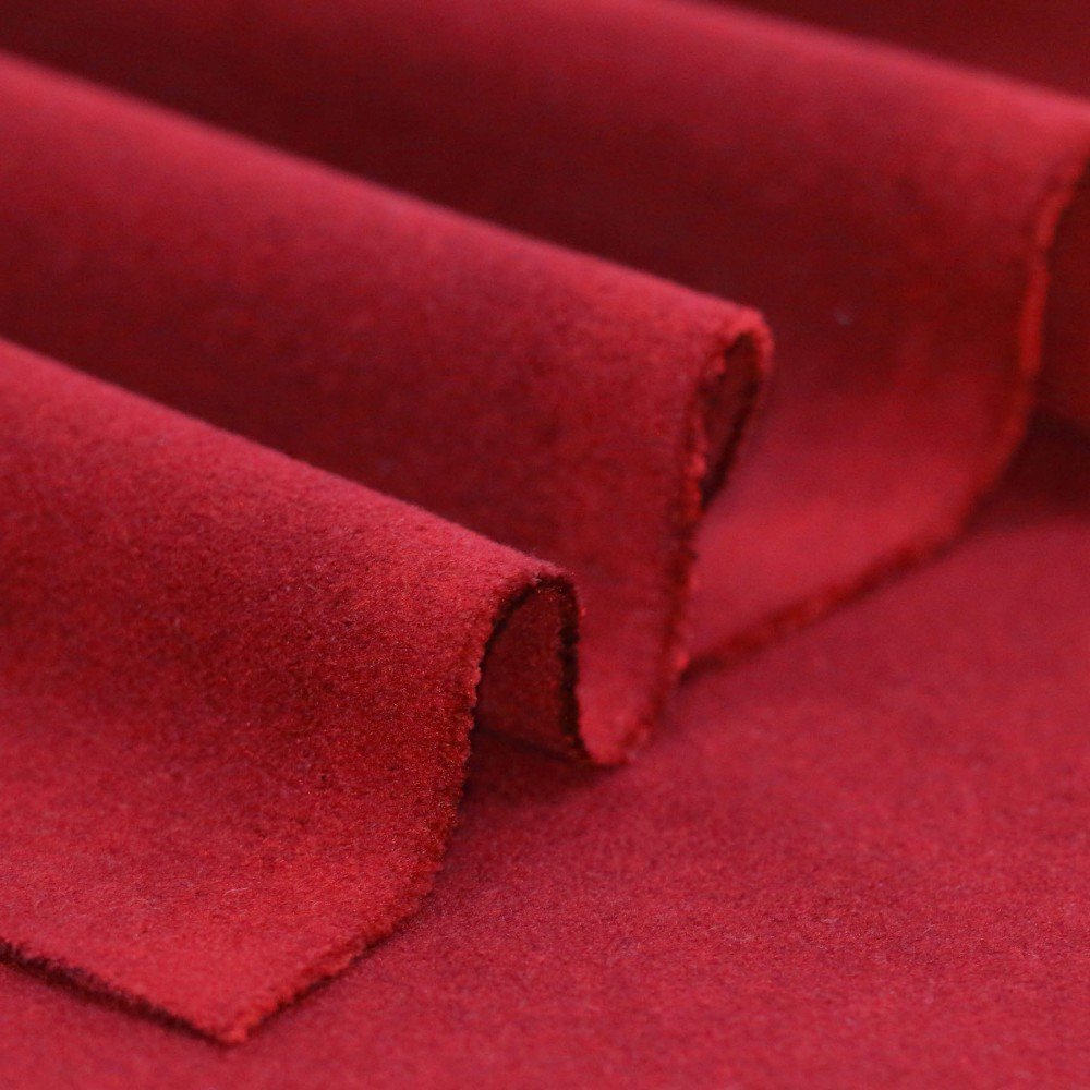 Stretch Coat Fabric (Flannel Brush) Dark Red Stretch Coat Fabric (Flannel Brush) Dark Red