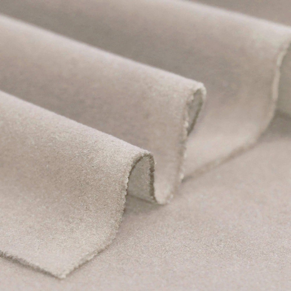 Stretch Mantelstoff (Flanell Angeraut) Hellbeige