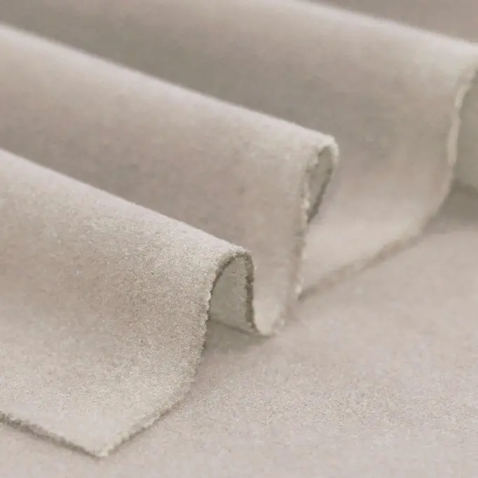 Tissu De Manteau Stretch (Flanelle Brossée) Beige Clair - (Tissus De Mode)