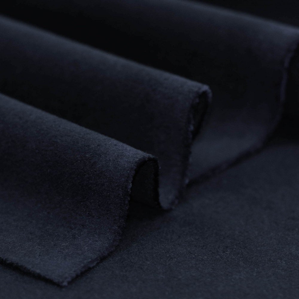 Stretch Mantelstoff (Flanell Angeraut) Marine Stretch Mantelstoff (Flanell Angeraut) Marine
