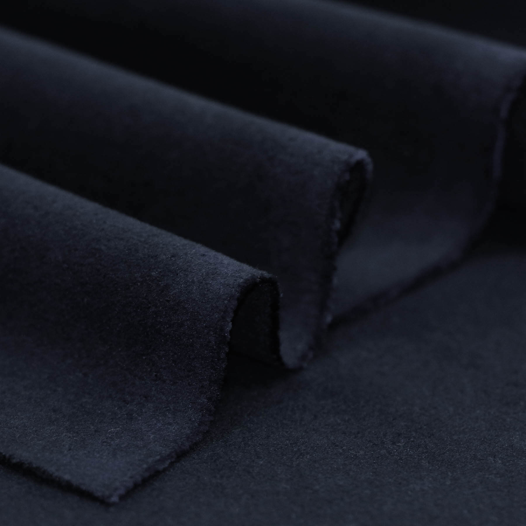 Stretch Mantelstof (Flanel Brush) Marine