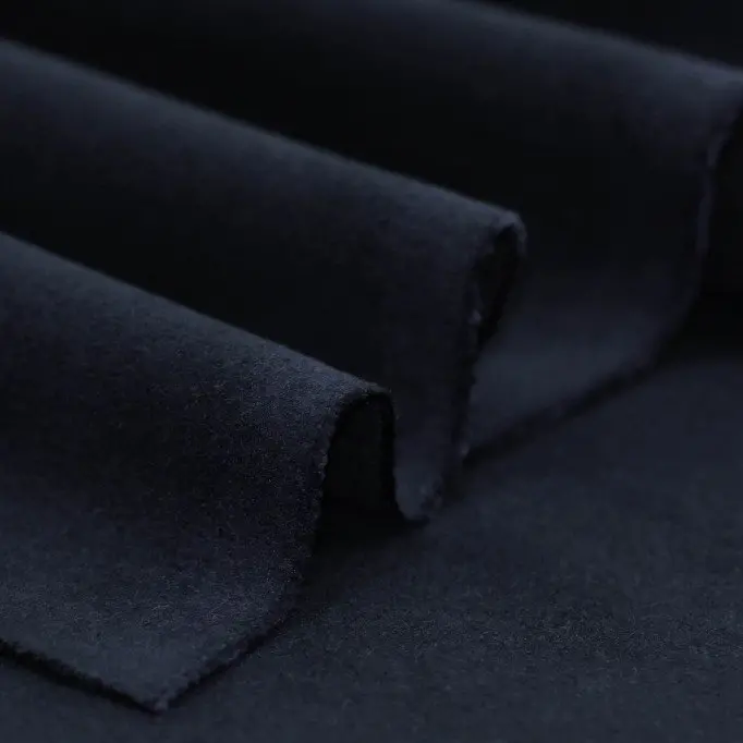 Tissu De Manteau Stretch (Flanelle Brossée) Marine - (Tissus De Mode)