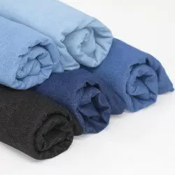 Tessuto Jeans Di Cotone Elasticizzato 10-OZ Metà Blu Tessuto Jeans Di Cotone Elasticizzato 10-OZ Metà Blu