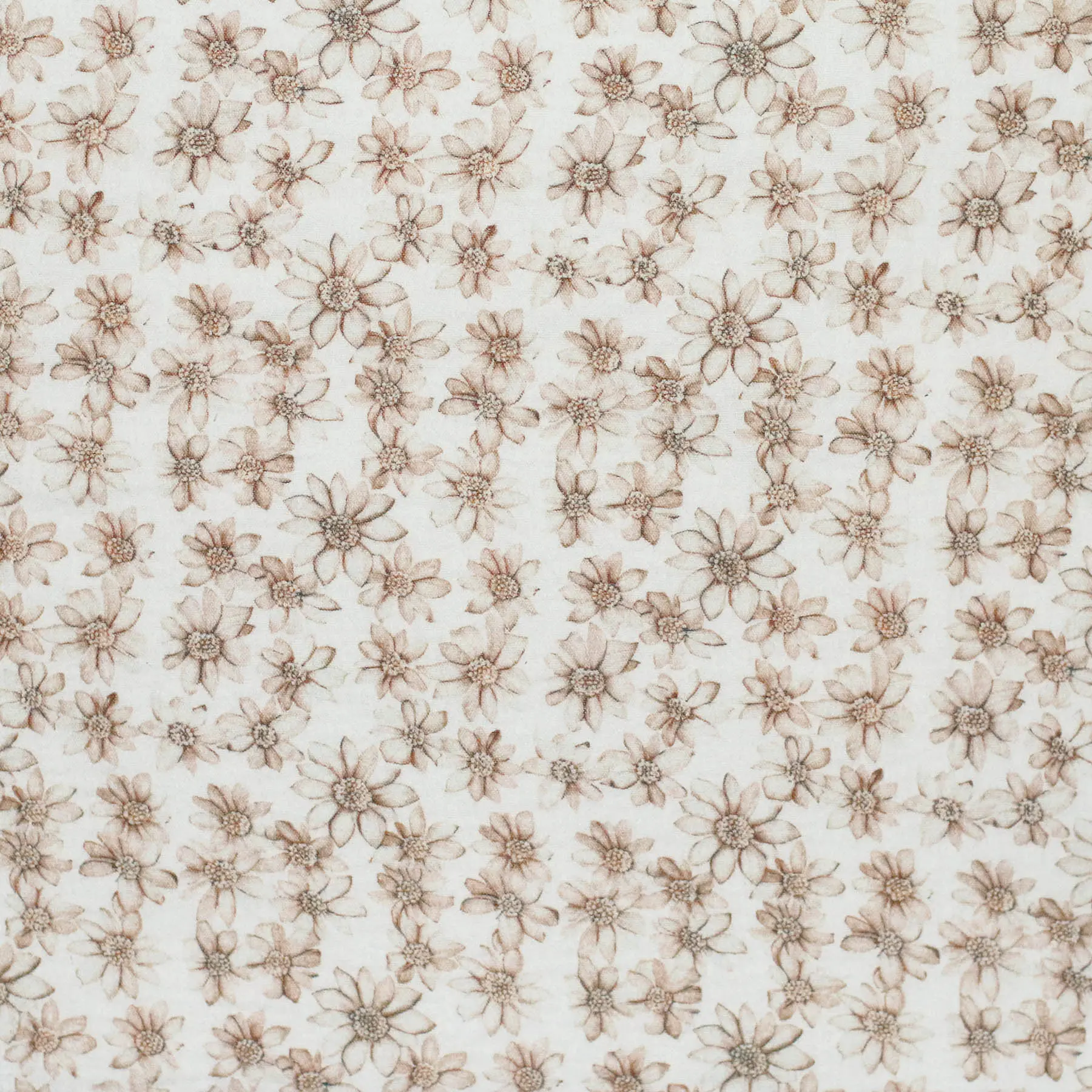 Hydrofiel Stof Digitale Print - Beige Waterlelie