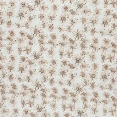 Muślin Bawełniany Druk Cyfrowy - Beżowy Lilia Wodna | Rijs Textiles Muślin Bawełniany Druk Cyfrowy - Beżowy Lilia Wodna Tkaniny Dziecięce