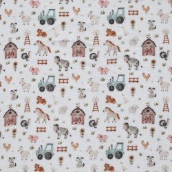 Double Gauze Fabric Digital Print - Farm Life