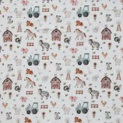 Double Gauze Fabric Digital Print - Farm Life Double Gauze Fabric Digital Print - Farm Life