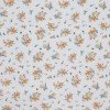 Double Gauze Fabric Digital Print - Flower Bouquet Orange Blue