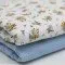 Tessuto Doppia Garza Stampa Digitale - Bouquet Di Fiori Arancio Blu - (Tessuti Bambini)