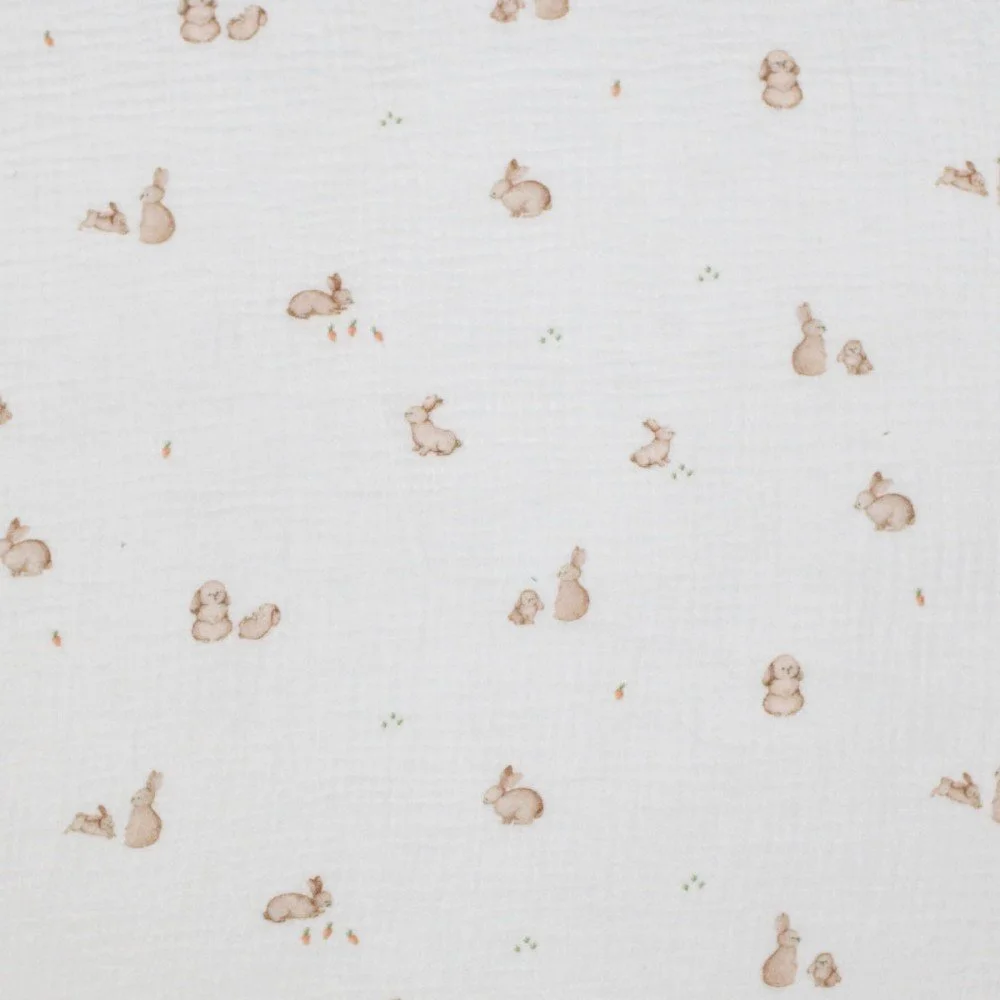 Baumwoll Musselin Stoff Digital - Kleines Kaninchen Baumwoll Musselin Stoff Digital - Kleines Kaninchen