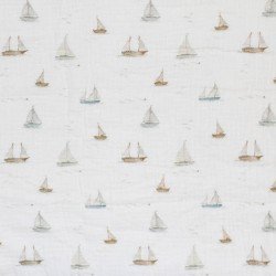 Double Gauze Fabric Digital Print - Sailboats