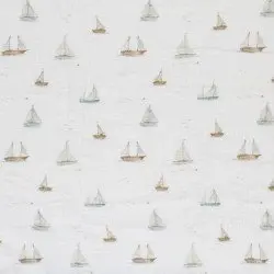 Double Gauze Fabric Digital Print - Sailboats Double Gauze Fabric Digital Print - Sailboats
