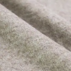 Fulled Loden Wool Fabric Melange Beige